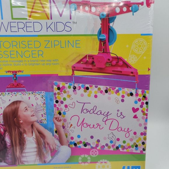 4M STEAM Powered Kid Motorized Zipline Messenger Science Experiment Kit STEM Toy - Picture 2 of 7